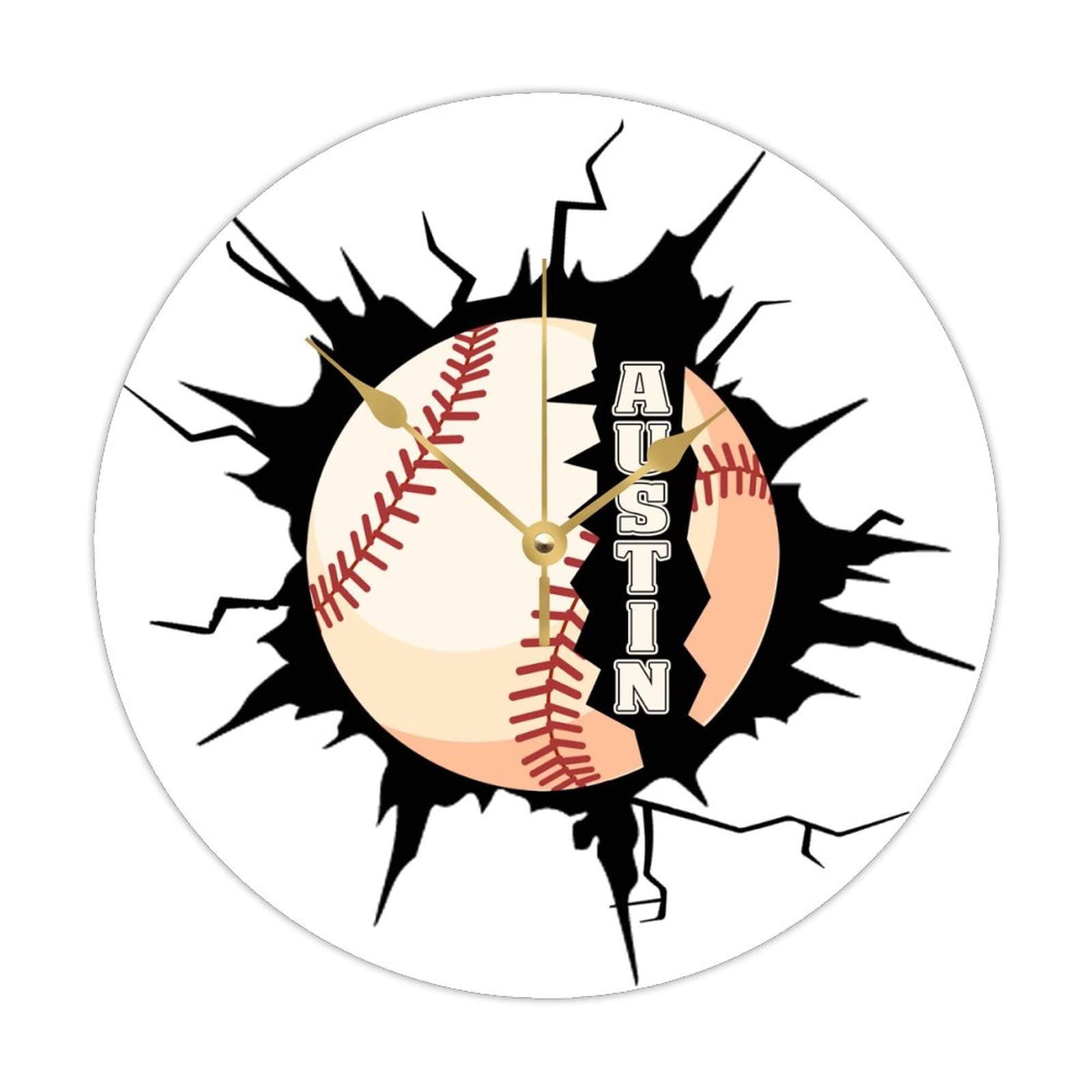Horloge pour les amateurs de sport en bois rond idée cadeau maison originale