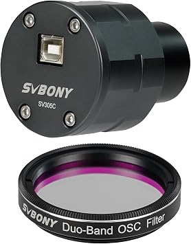 SVBONY SV305C Planetary Camera, IMX662 Color Telescope Camera, 1.25 inches Bundle with SVBONY SV220 Telescope Filter, Dual-Band Nebula Filter, H-Alpha and O-III Narrowband Filter