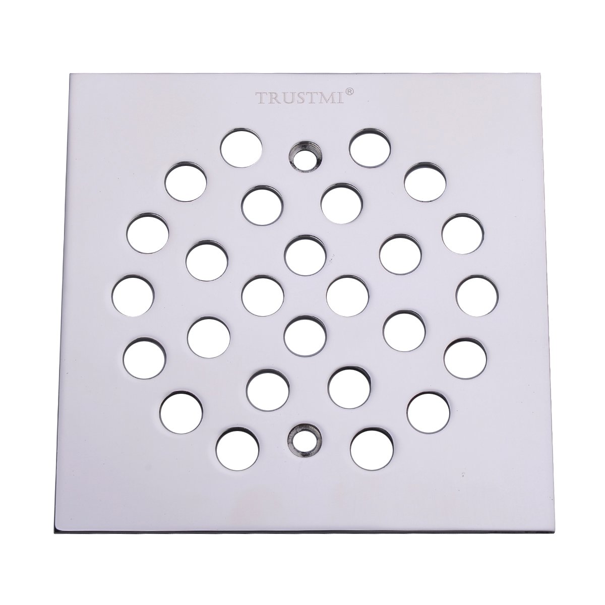 TRUSTMI Square 4-1/4 inch Screw-in Shower Floor Drain Grate Strainer Thicken SUS 304 Stainless Steel, Polished Chrome