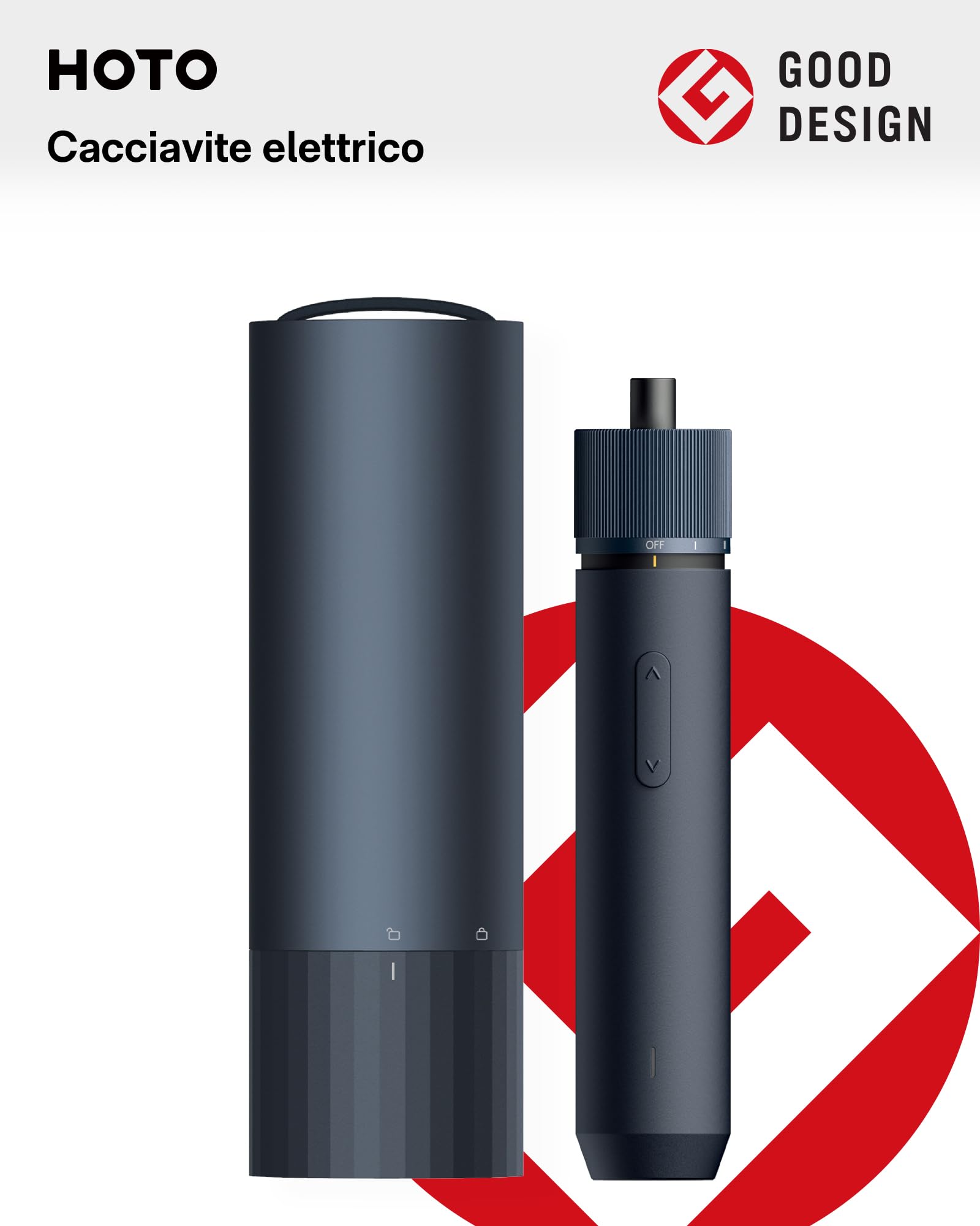 HOTO Set Cacciaviti Elettrici 3.6V, Cacciavite a Batteria con 12 Punte da 50mm in Acciaio S2, 3 Coppie di Serraggio e Luce LED Shadowless, Ideale per Computer, Libreria, Bicicletta, DIY