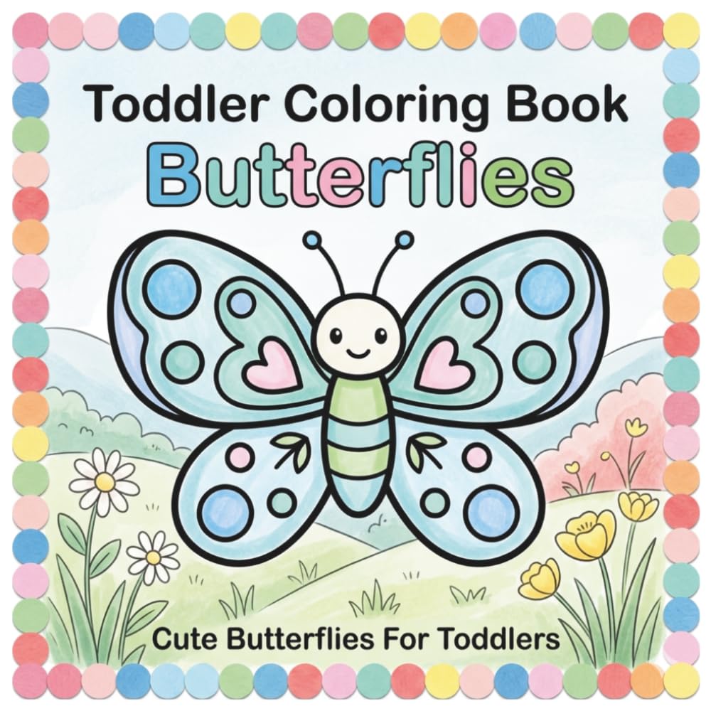 Toddler Coloring Book Butterflies: Cute & Easy Coloring Book For Toddlers | Butterfly Coloring Book For Toddlers | Coloring Pages For Kids Ages 1-3 | Bold Line Coloring Book