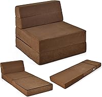 Vista 10 de Casart - Sofá cama de tres pliegues portátil plegable de espuma viscoelástica con funda lavable, diván para invitados, cojín acolchado para Gris