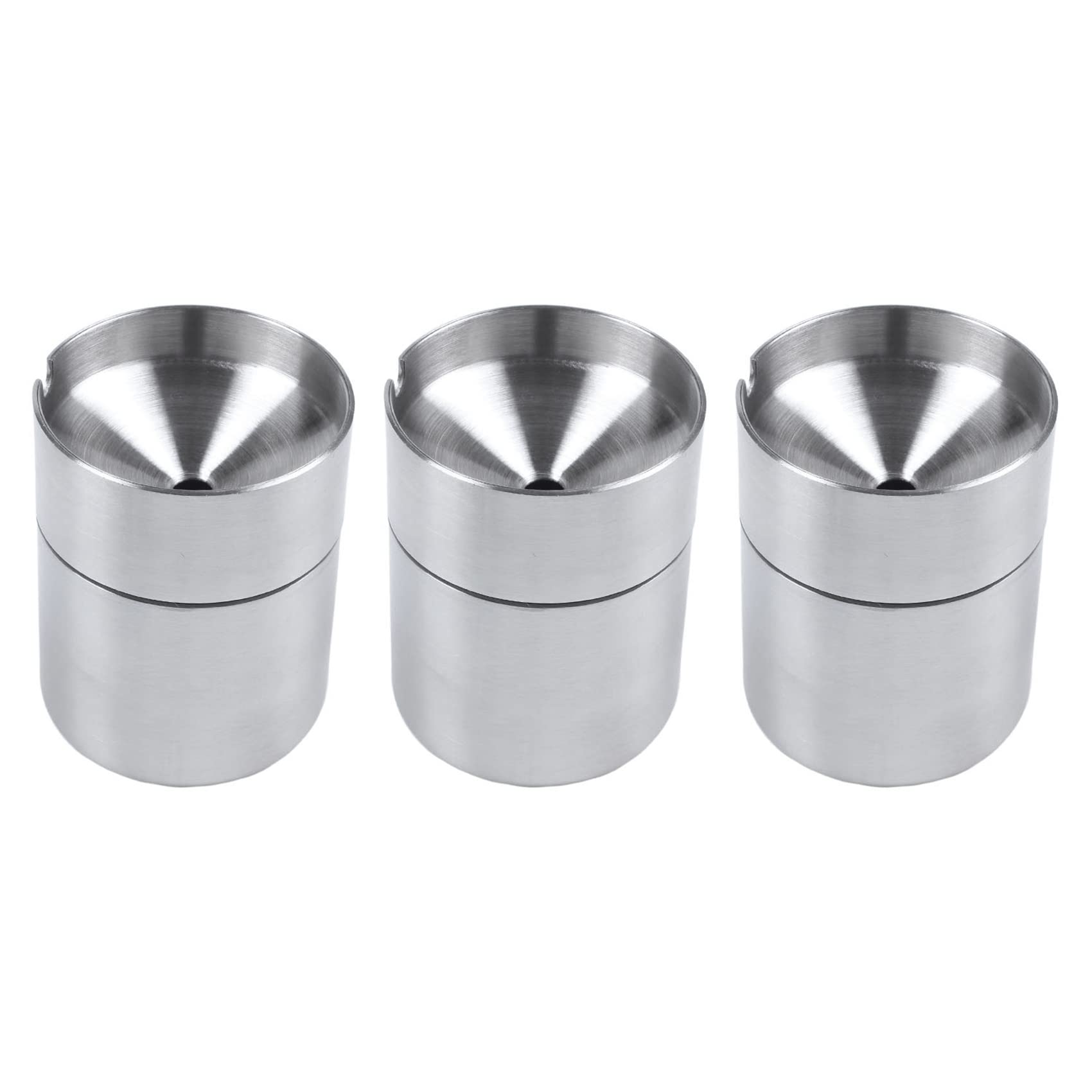 Hndhbfgrt 3X Stainless Steel Car Ashtray Smokeless Auto Ashtray Ash Holder Windproof Gift with Lid Ashtray