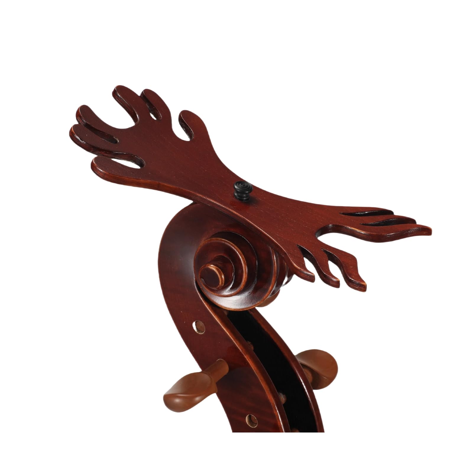 Violinenständer aus Massivholz mit Bogenhalter, keine Montage erforderlich, robustes Display in 4/4-Größe, handgefertigtes Design für Zuhause/Studio/Bühne (rund)