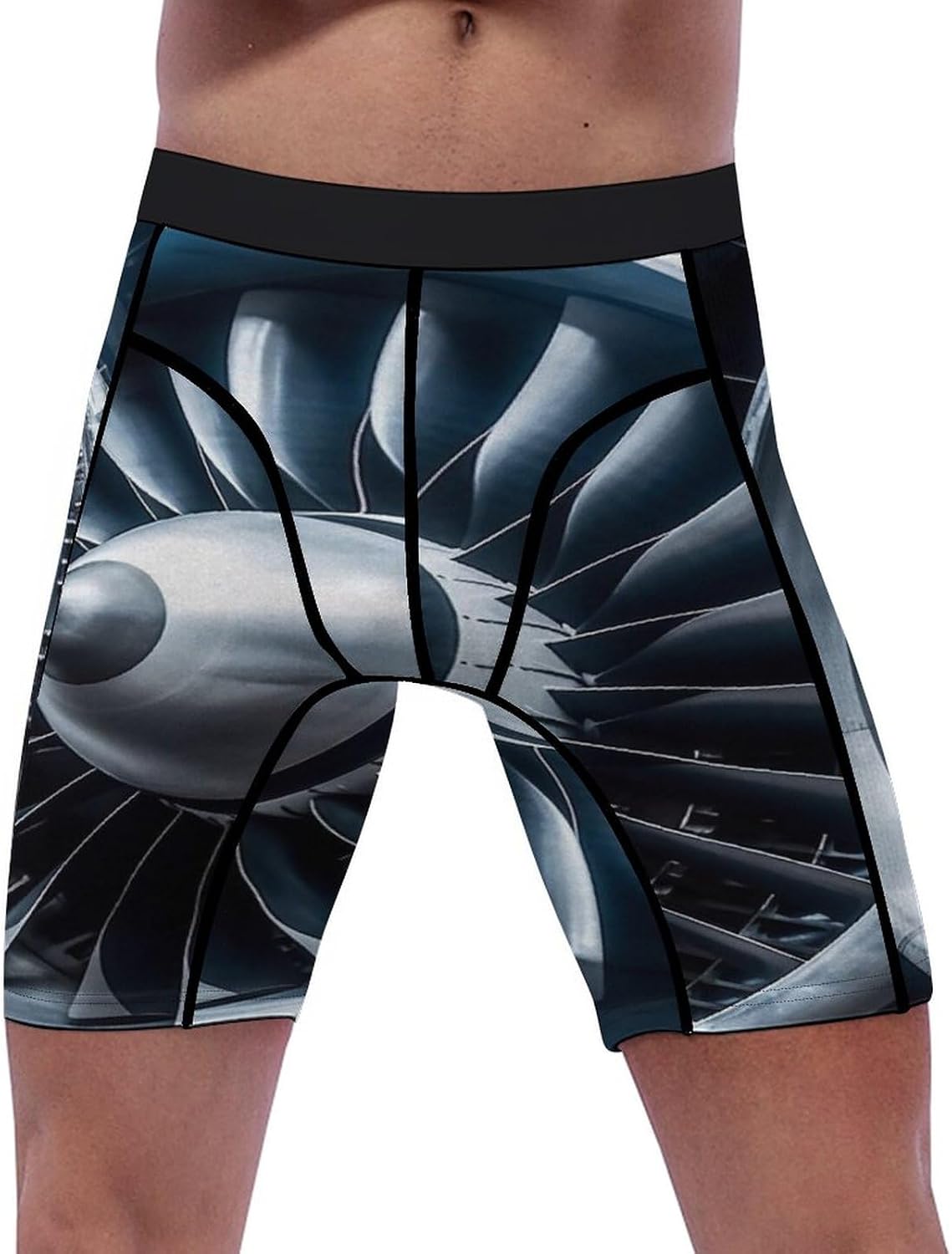 Jet Engine Compression Shorts Men Spandex Sport Shorts Workout Performance Baselayer Underwear