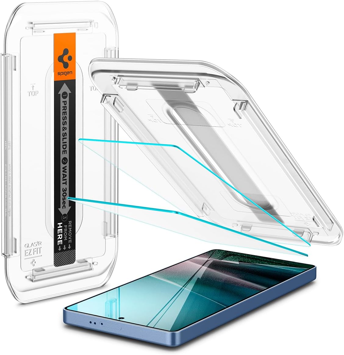 Spigen Galaxy S25 Ultra Glass Film, Fingerprint Recognition Compatible, 9H Hardness Tempered Glass, Includes Adhesion Kit, Compatible with Galaxy S25 Ultra, Nano Coating, Shatter Resistant, 2-Piece