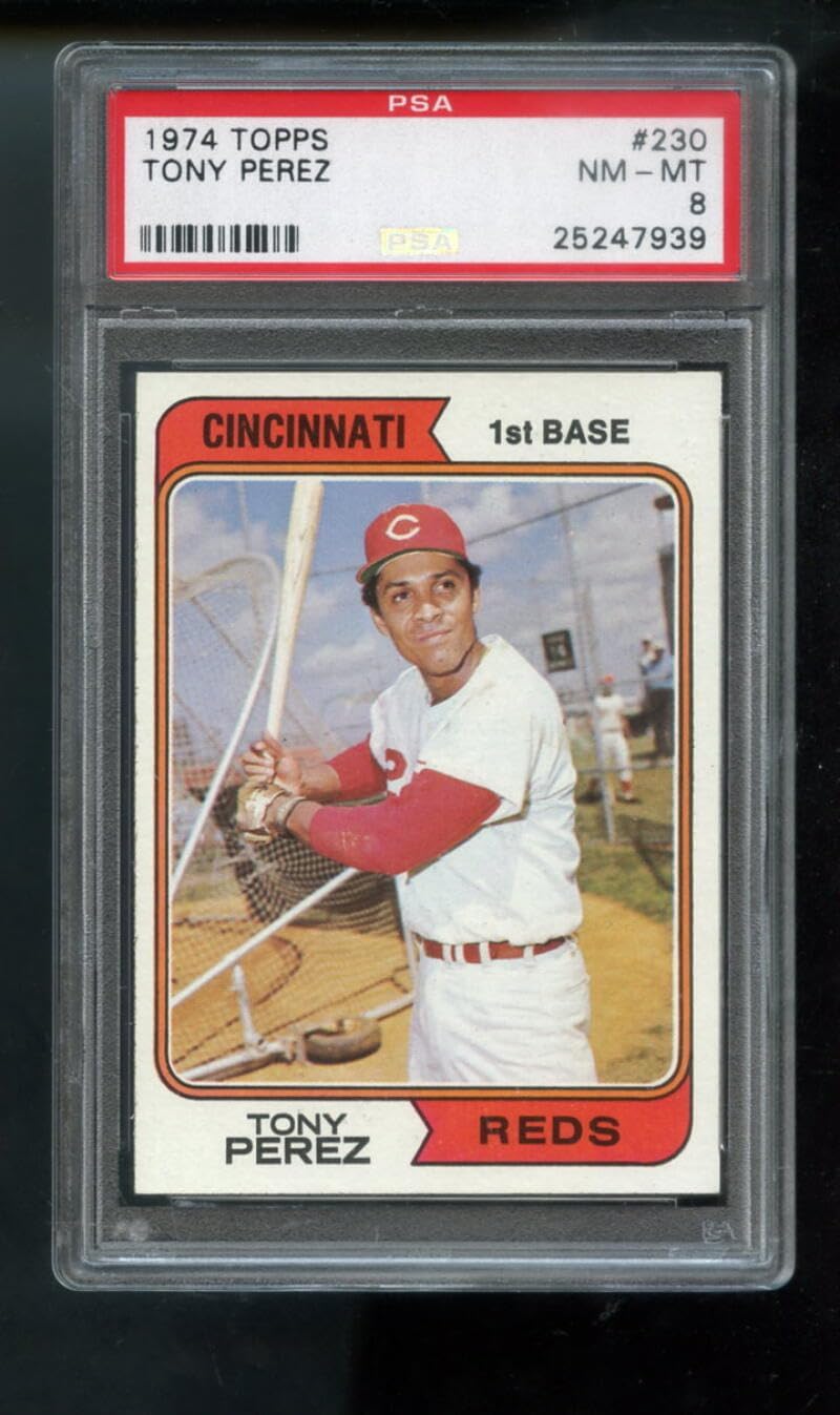 1974 Topps #230 Tony Perez PSA 8 Graded Baseball Card MLB Cincinnati Reds