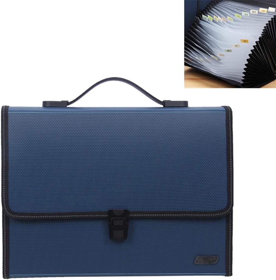 Expanding File Folder with Lid, Expandable Filing Organizer, 26 Pockets Accordion Wallet Folder Portfolio with Tags for A4 and Letter Size Paper, Documents Folder (Color : A)