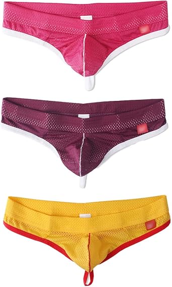 Faringoto Mens Underwear Low Waist Nylon Mesh Breathable Mens Thong