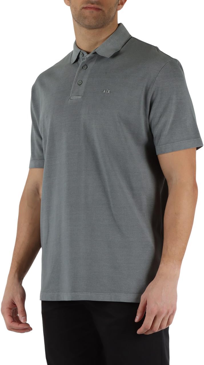 Armani Exchange Mens Basic Logo Pique Polo - Image 4