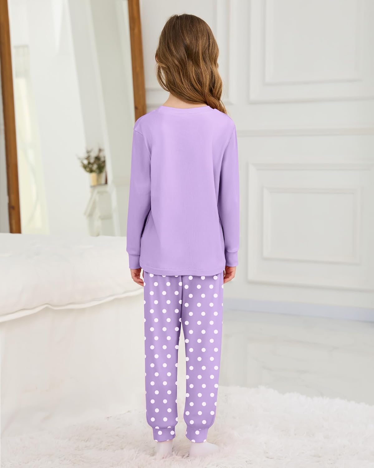 Mikrdoo Girls Pajamas Kids 2 Piece Pjs Set Soft Cozy Long Sleeve Top and Pants Stretchy Girls' Sleepwear Size 4-14 Years - Image 3