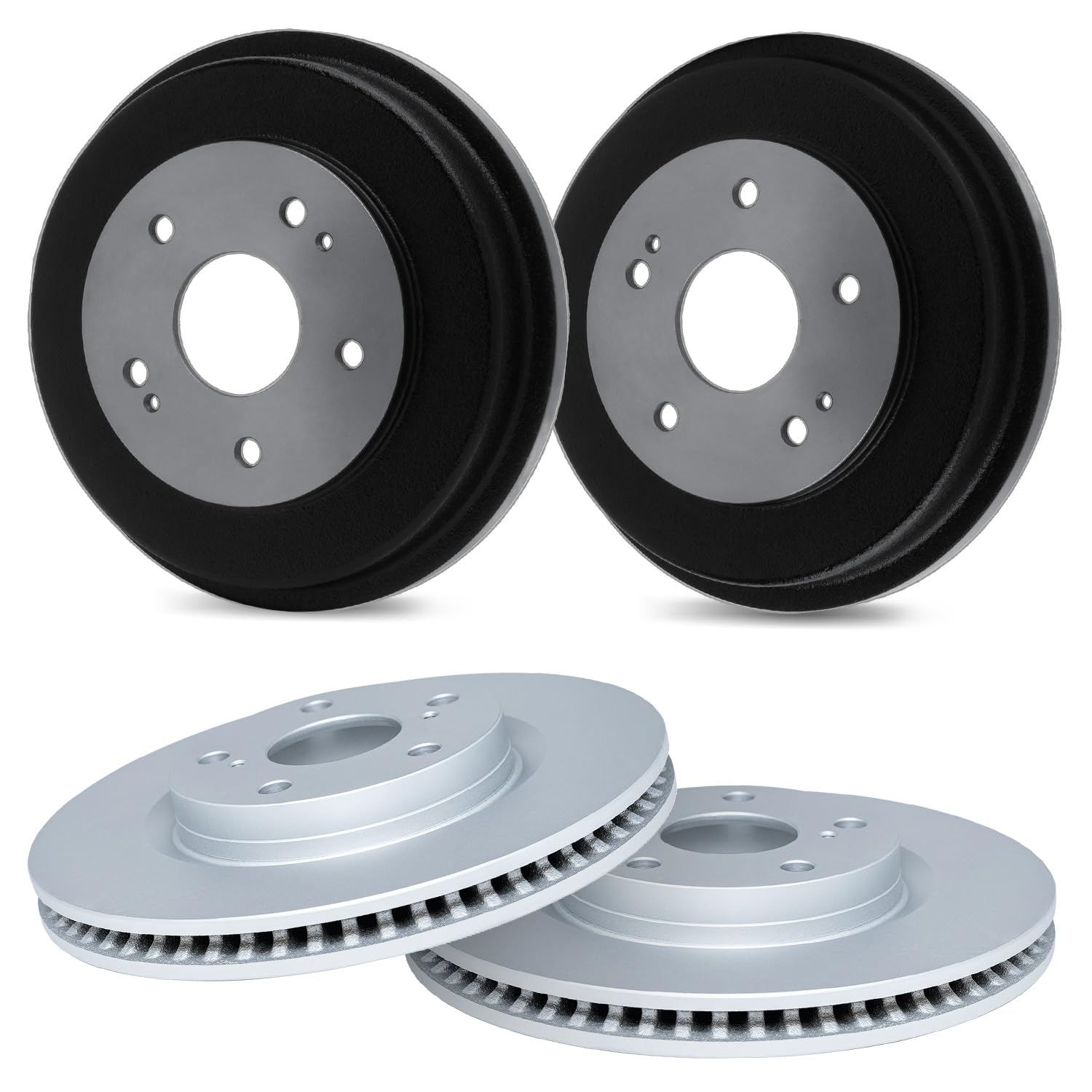 R1 Concepts Front Rear Brake Rotors and Drum Fits 2006-2008 Chevrolet HHR