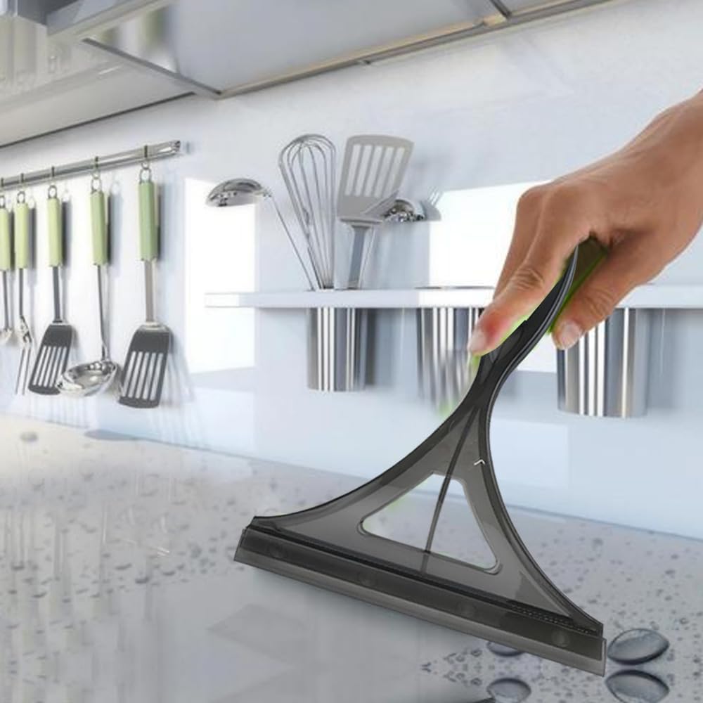 Table & Glass Wiper Squeegee Pack of 2 | Multifunctional Window, Screen & Mesh Cleaner | All-Purpose Cleaning Tool for Bathroom Mirrors, Car Windshield, Kitchen & Tables | Black-image-36