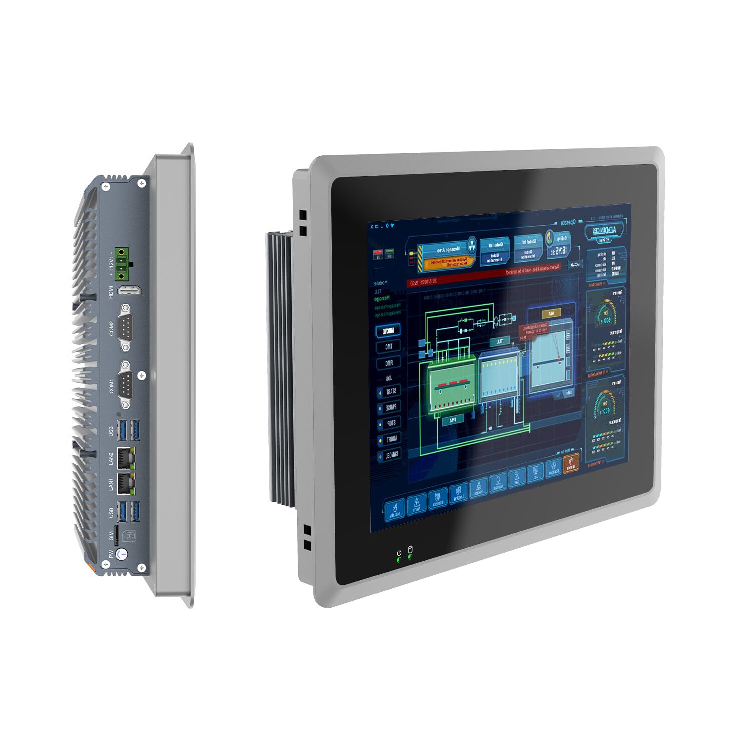 10.4 inch Industrie Panel PC,Industrial Embedded Panel PC,Fanless Panel Computer,Industrial Touch Screen All-in-One PC Windows 10 Pro,I5 16GB RAM 1T ROM,6xUSB,4xRS232+2xRS485,8*GPIO,HDMI,2xLAN