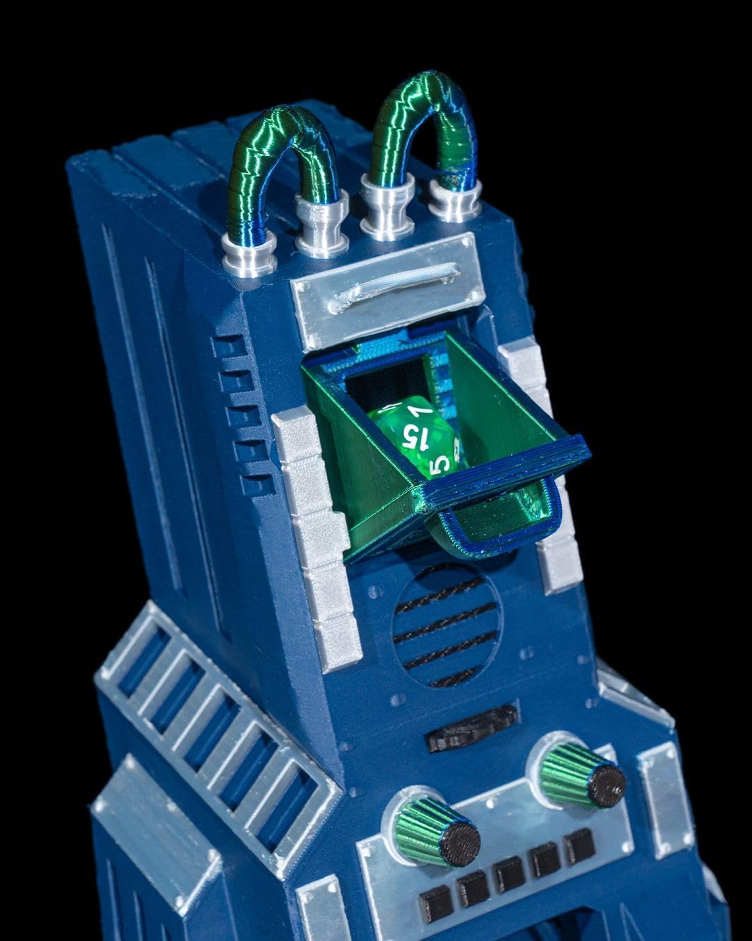 LED Control Panel Dice Tower, Automatic Electronic Dice Roller for DND, Magic The Gathering, Tabletop Games, Blue