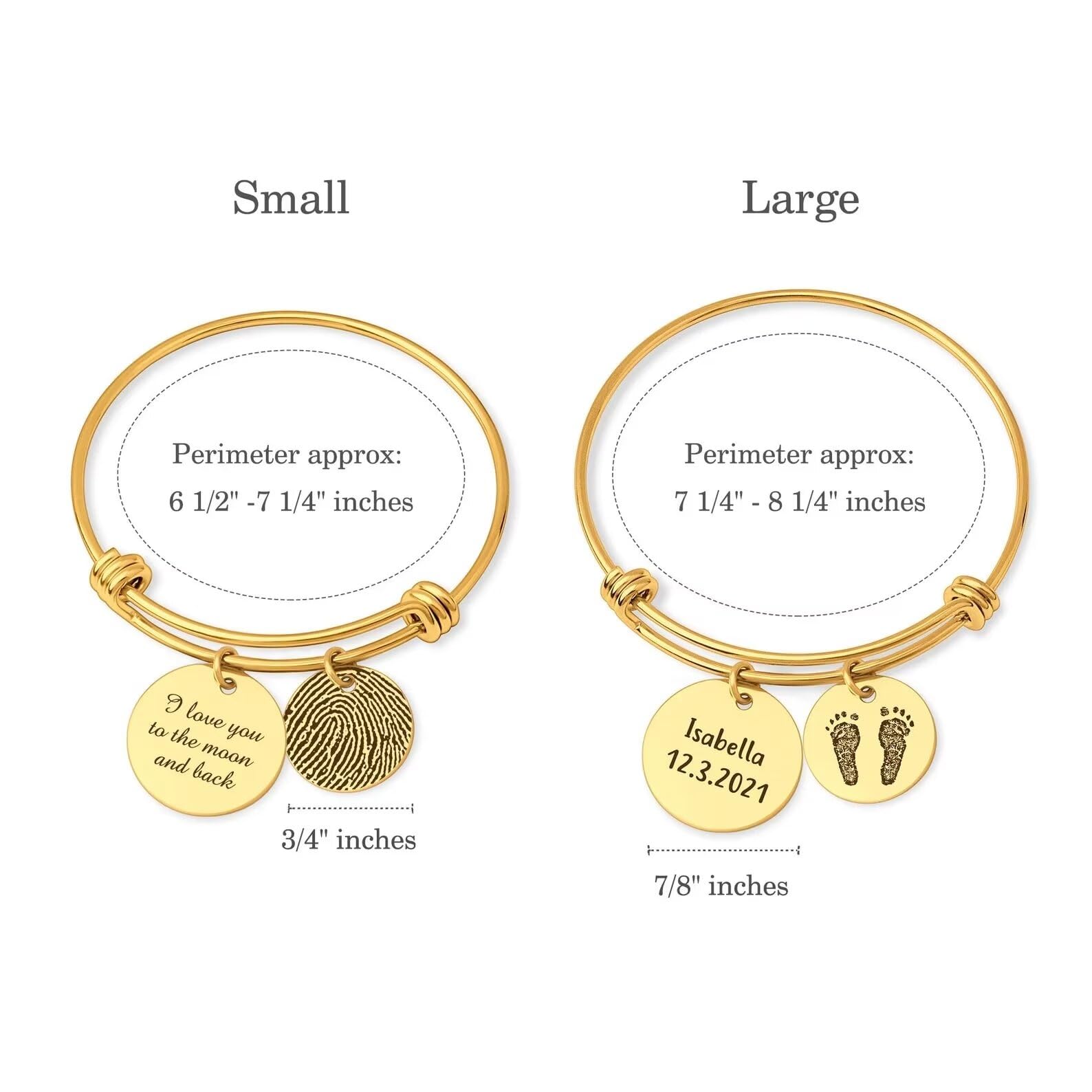 Joyería de pies de bebé personalizada - Pulsera de huella real grabada - Pulsera de huella personalizada - Pulsera de nueva mamá Primer regalo del Día de la Madre
