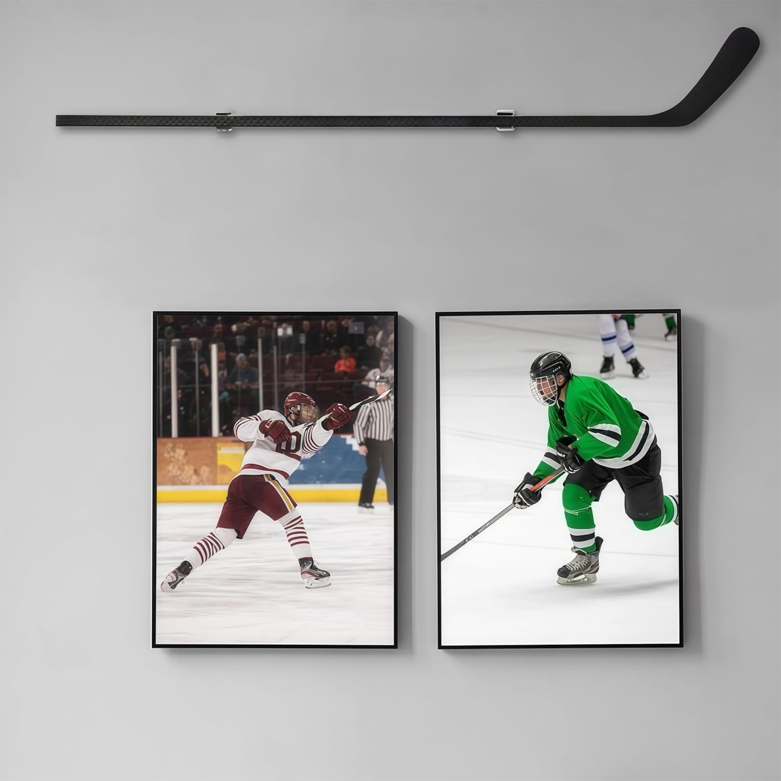 Support Mural pour Crosse de Hockey 2 Pièces Fixation Rangement Horizontal Anti-Rayure