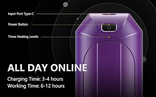 Miniatura 9 de Hand Warmers Rechargeable, Dnaleao 2 Pack 4000mAh Electric Portable Pocket Heater, Heat Therapy Great for Outdoors, Hunting, Golf, Camping, Warm