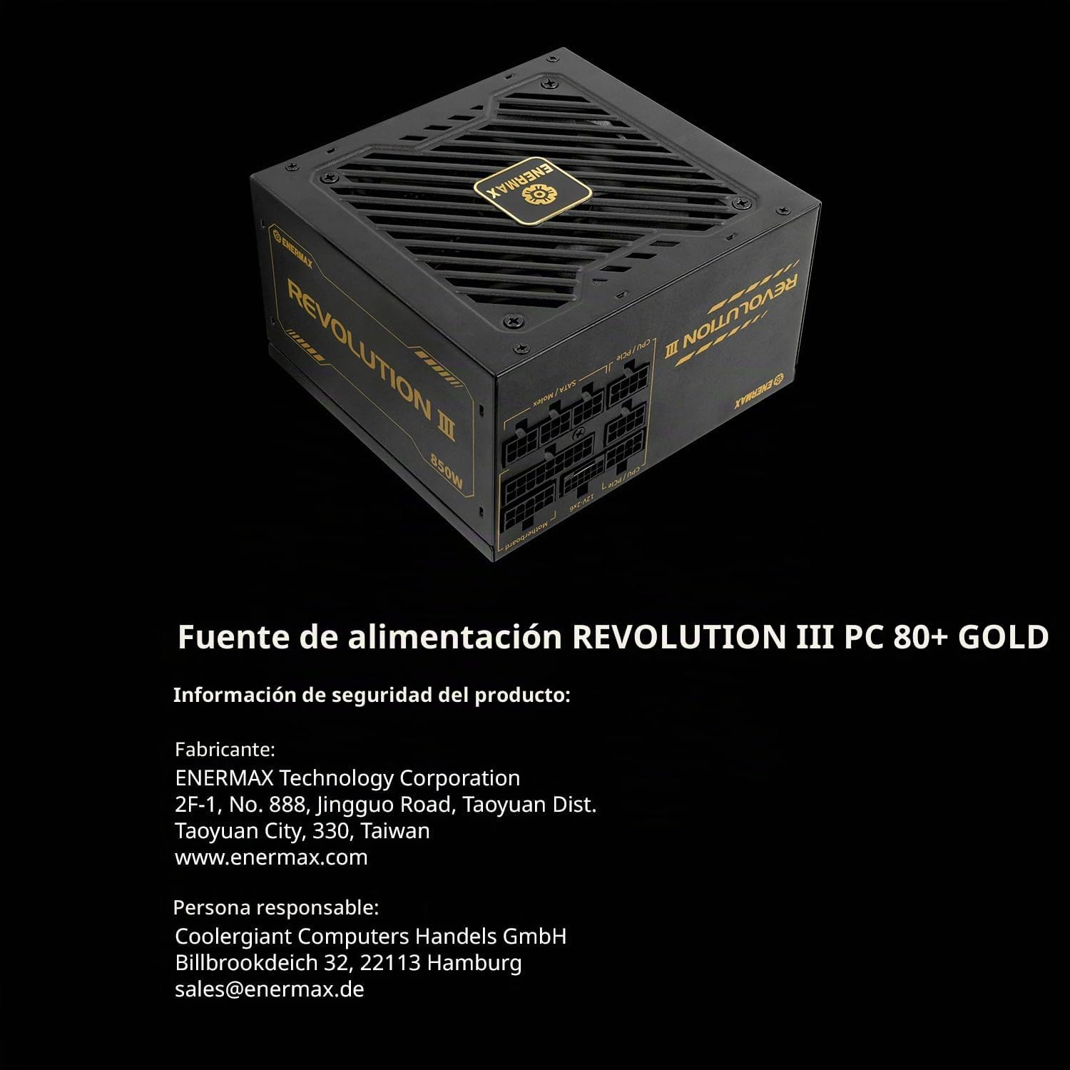 Enermax ERV1000G-AHG-MAC alimentatore per computer 1000 W 20+4 pin ATX ATX Nero (Enermax Power Supply 1000W Revolution3) 9