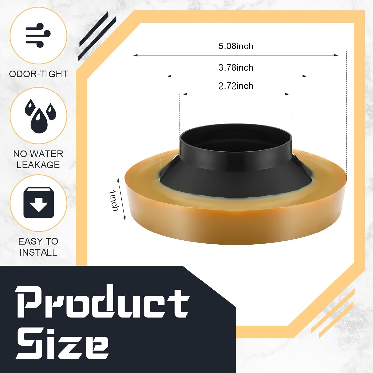 Marsui 20 Pack Toilet Wax Ring Thick Toilet Bowl Wax Ring Gasket for 3-inch/4-inch Waste Line - Gas, Odor and Watertight Seal