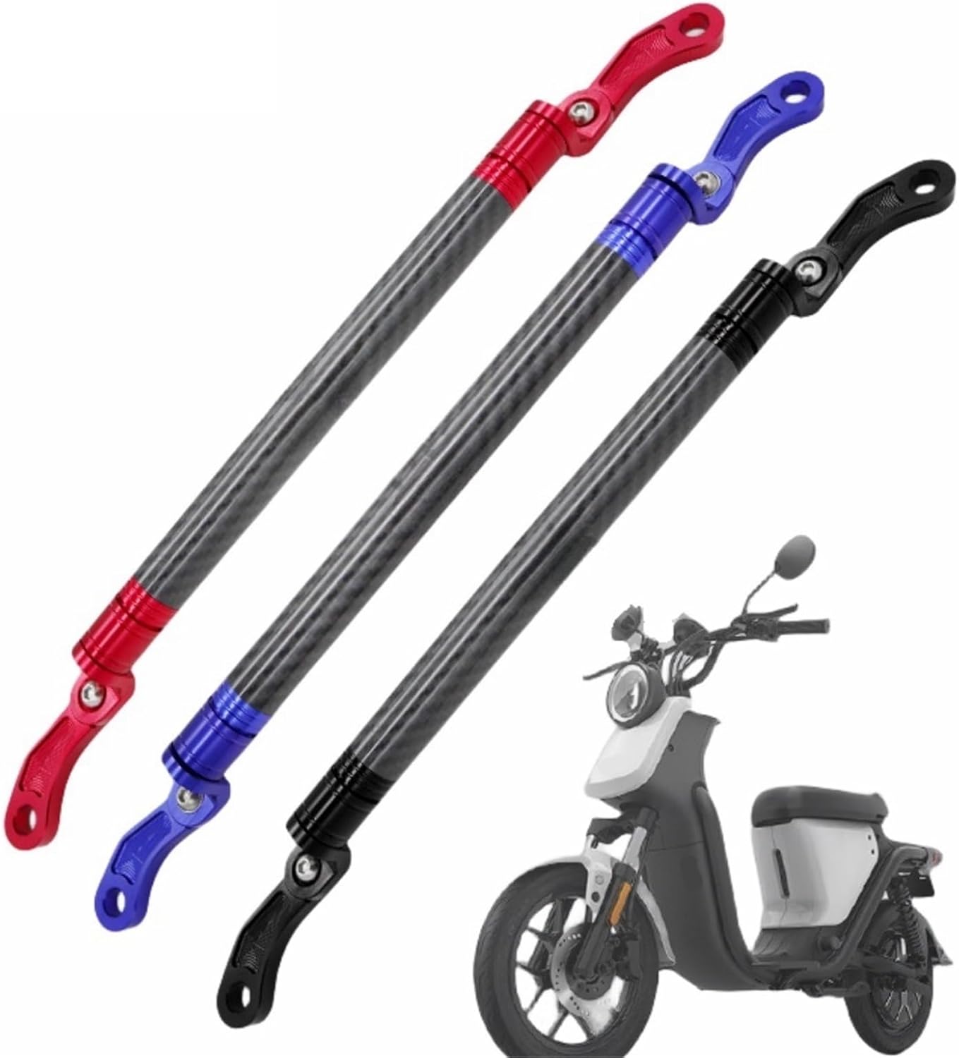 オートバイのハンドルバー オートバイ用カーボンファイバーバランスバー ユニバーサル多機能ハンドルバー アルミ合金製 長さ調節可能 バ