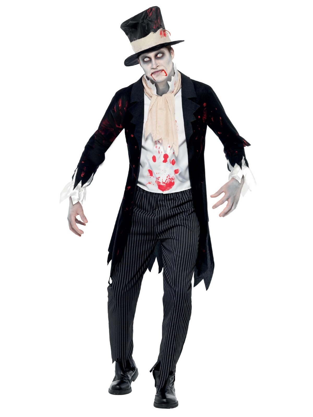 Smiffy's Till Death Do Us Part Zombie Groom Costume, Chest 38"-40", Leg Inseam 32.75" Black