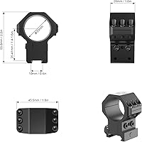 Vista 3 de Victoptics Altura de elevación ajustable de 1.181 in de 35 a 1.614 in, anillos de cola de milano, puede adaptarse a alcance de lente objetivo