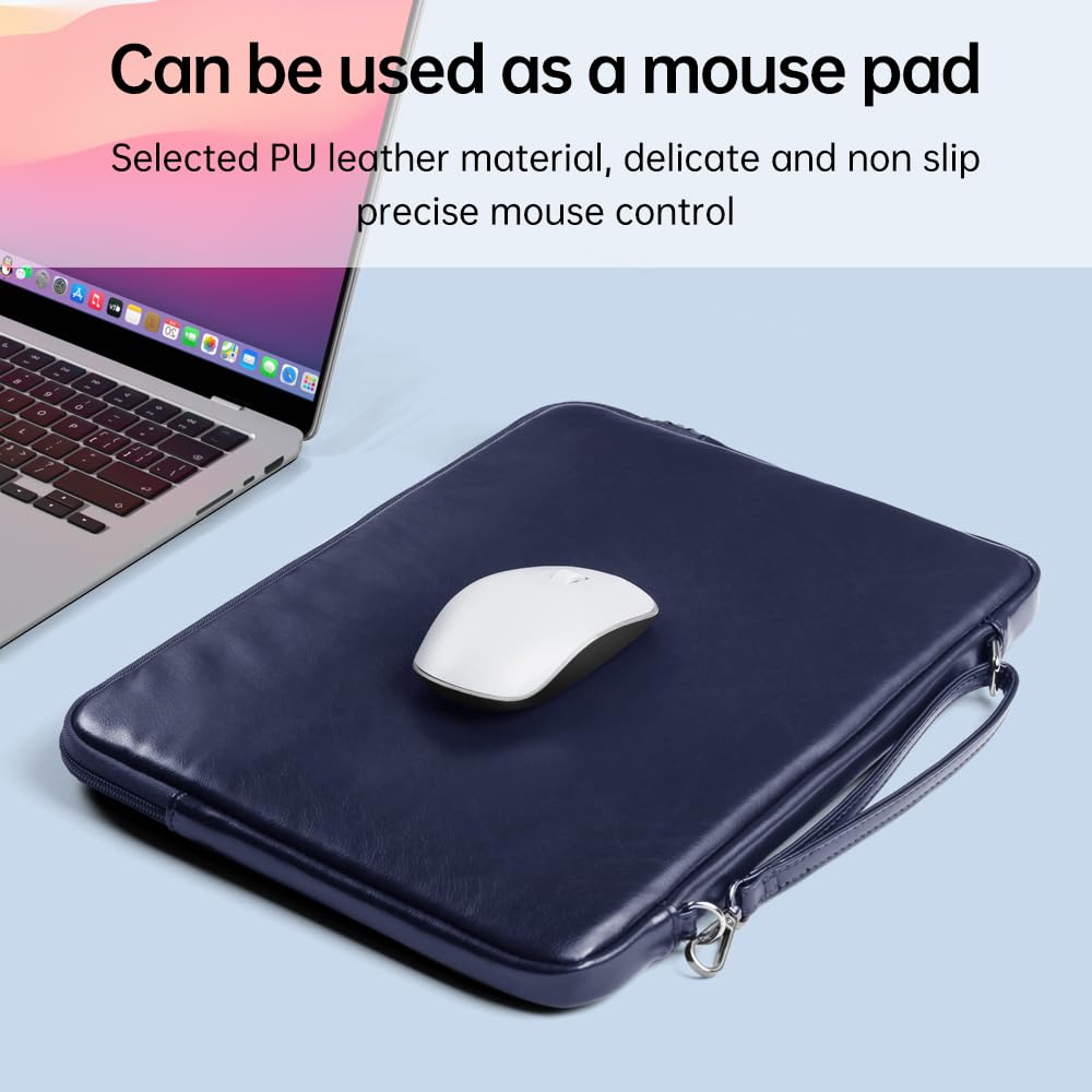 La borsa per computer portatile da 13/14 pollici è morbida e la borsa impermeabile per computer può essere portata in mano per i viaggi quotidiani, argento