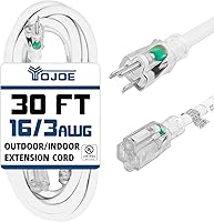 Vista 19 de YOJOE Cable de extensión para interiores y exteriores, calibre 16, SJTW, resistente, 15 pies, color verde, 3 clavijas 13A, resistente a