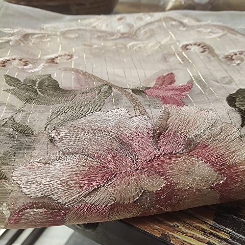 Tiyana Luxury Embroidered Cloth Curtain For Living Room 84 Inch Length Custom Romantic Elegant Luxurious Delicate Embroidery Drape Window Dressing Bedroom Grommet Top 1 Panel 52X84 Inch #TOP7