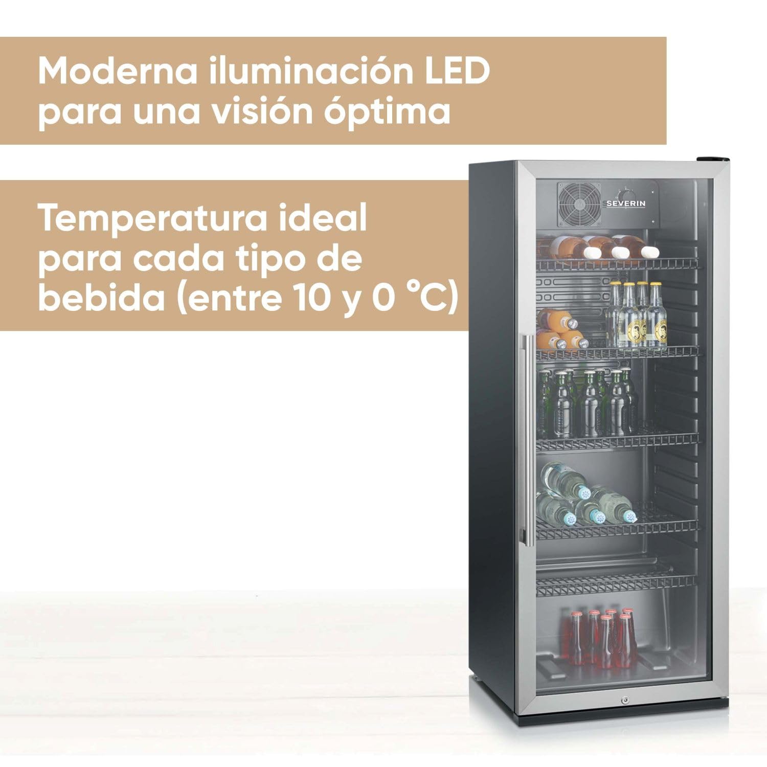 Bottle Fridge, 241L, Black-Silver