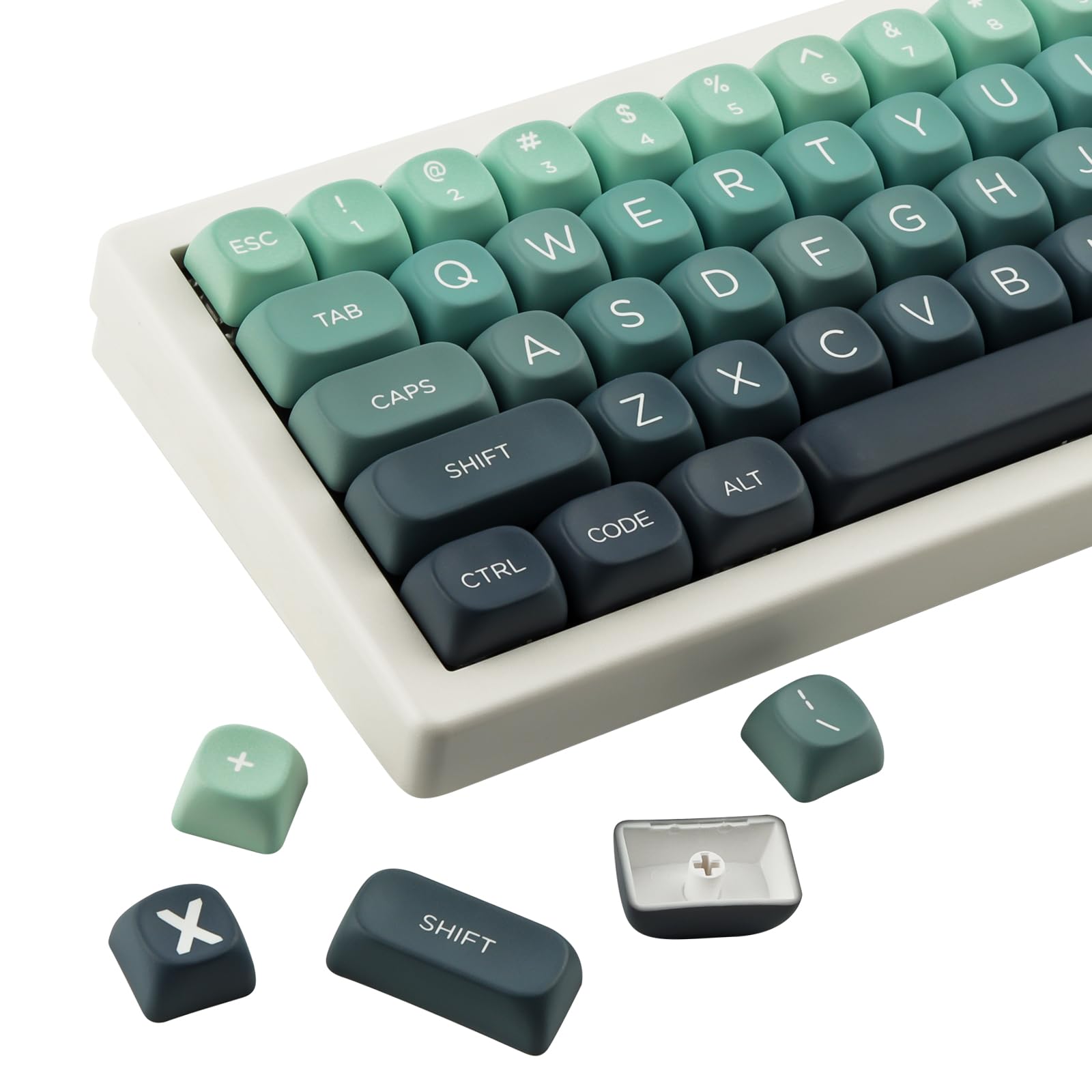 JakeTsai 140 klawiszy PBT MOA Profile Keycaps, układ ANSI, kompatybilne z klawiszami mechanicznymi Cherry MX Switches