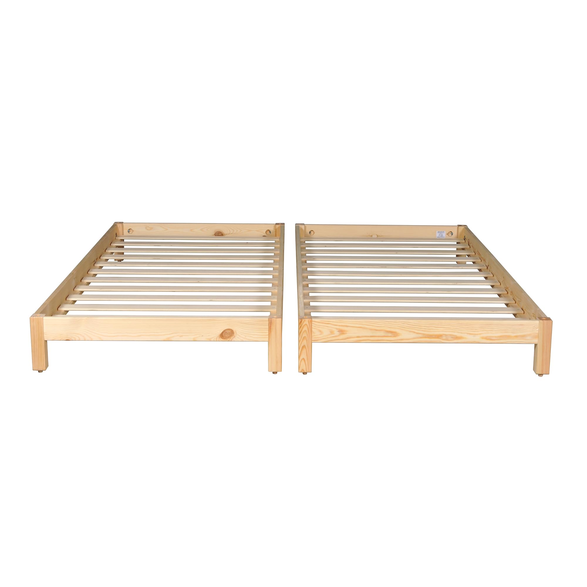 Lit empilable Jonas 90x190 (Lot de Deux Lits) + 2 sommiers/Naturel