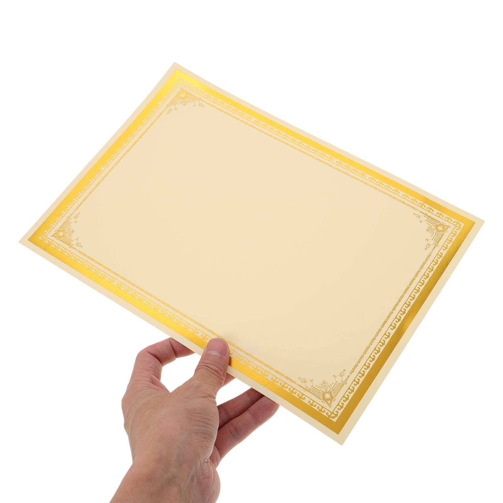 Carta Pergamena per Diplomi e Certificati 30 Fogli Bianco A4 250 Foglia Oro Compatibile Stampanti a Getto d'Inchiostro per Cerimonie e Scolastico