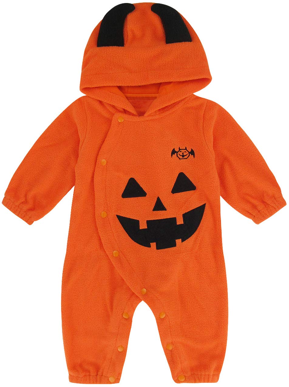 Déguisement citrouille bébé garçon barboteuse orange pour Halloween