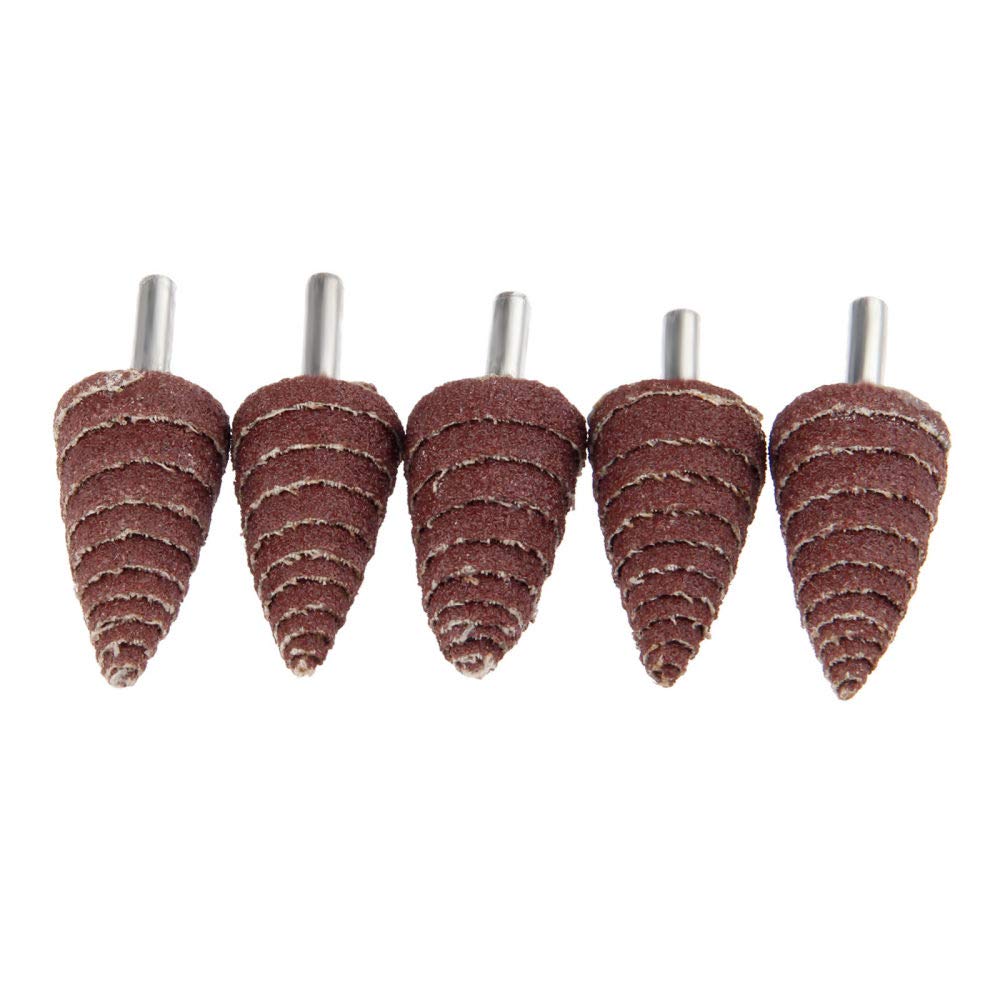5 szt. papier ścierny stożkowe ściernice listkowe polerowanie polerowanie głowica szlifierska do narzędzia obrotowego 240 gradacja 6 mm trzonek,Tarcze polerskie(Head Diameter 25Mm)