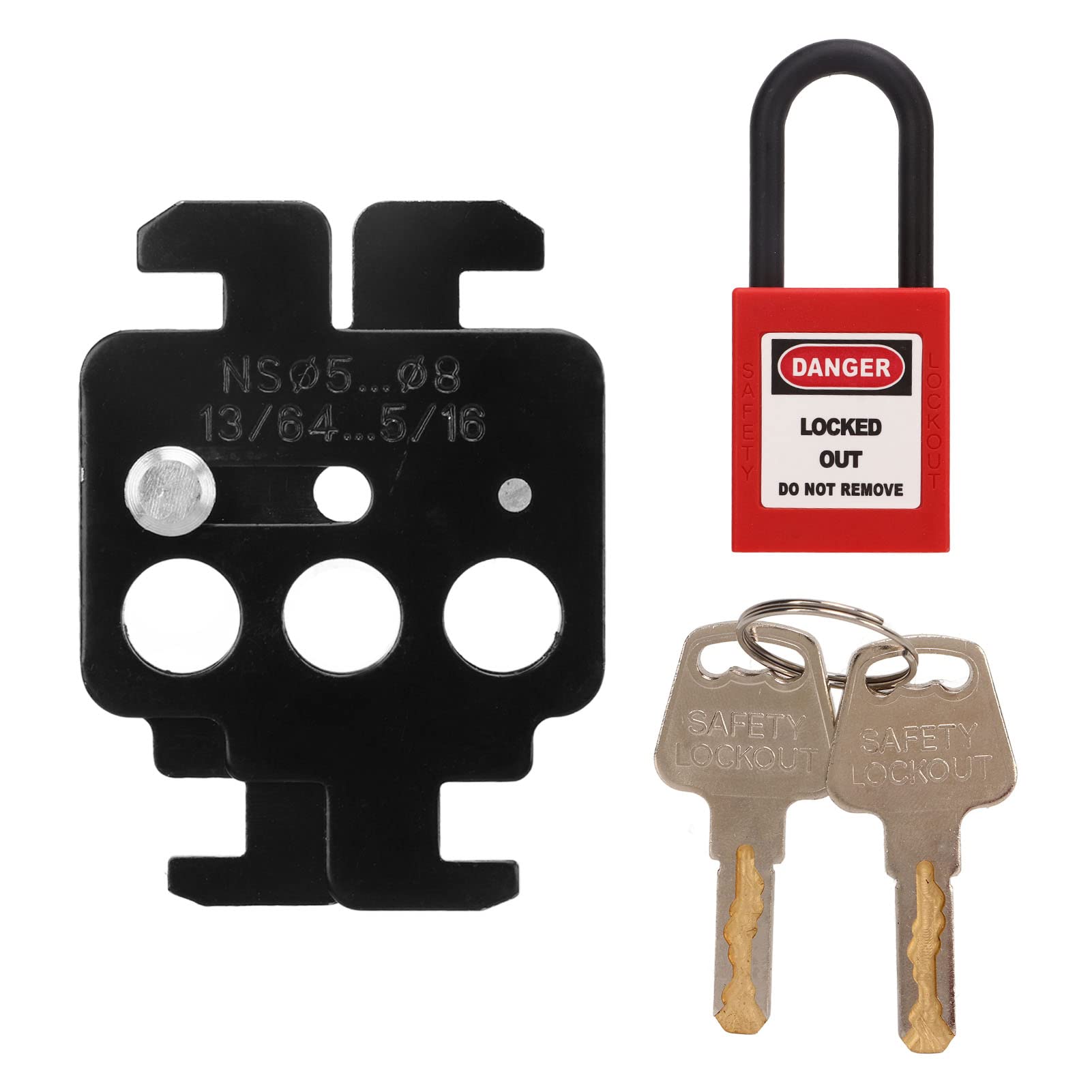 MCB Lockout Tagout Steel Circuit Breaker Lock 38mm Shackle Nylon Padlock for Schneider Circuit Breakers Equipment Maintenance Enterprise Management