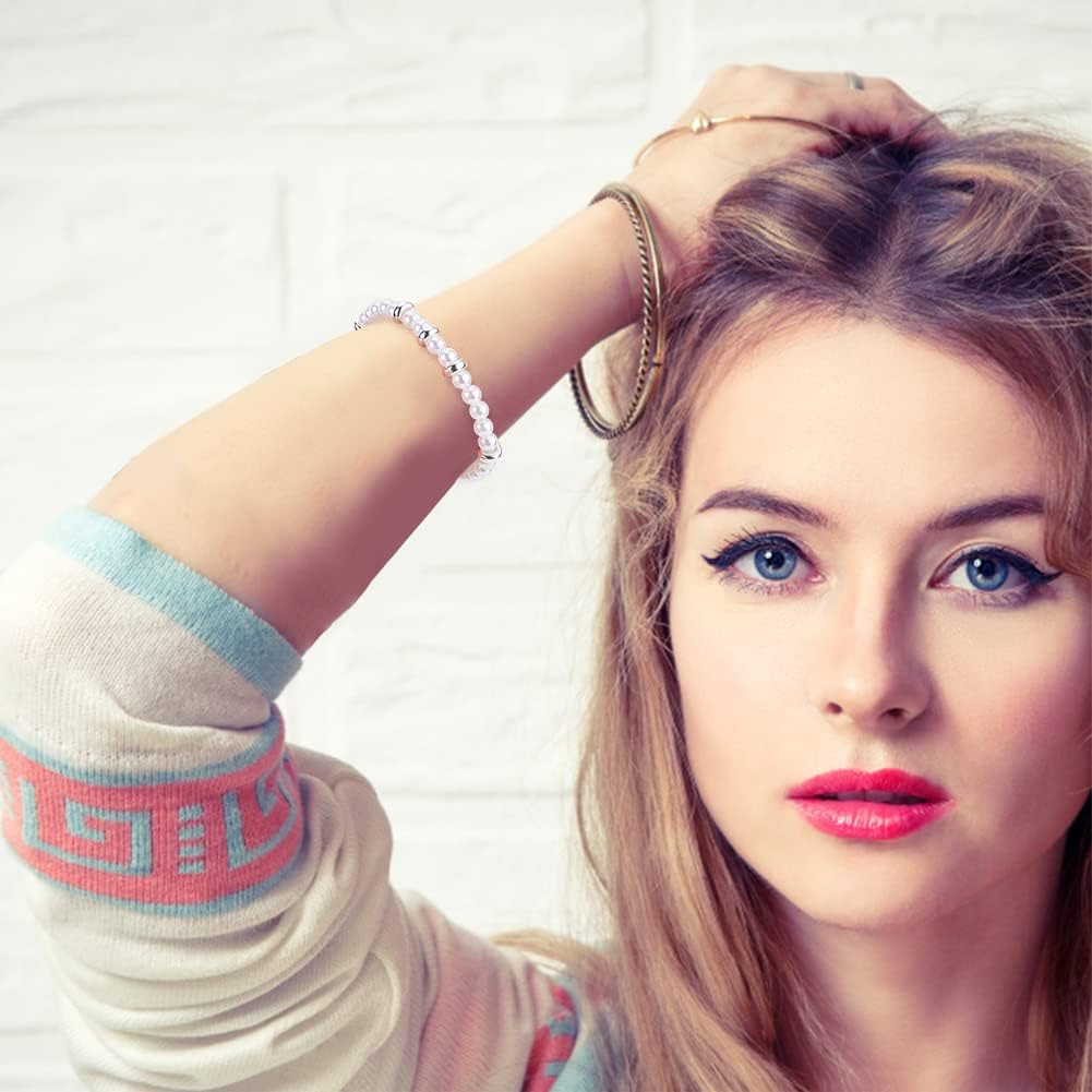 BENECREAT 8 Pcs 925 Silver Round Bead Charm, 7.5 Diameter Silver Silicone Flat Beads, Sterling Silver Rondelle Beads, for Making Charm Bracelets and Jewelry - Image 6