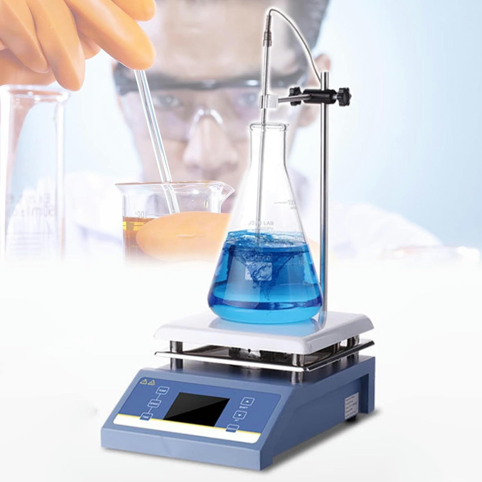 Mieszadło Magnetyczne Laboratoryjne 5L Z Czujnikiem Temperatury, Cyfrowym Wyświetlaczem Led/Inteligentnym Przyciskiem, Prędkością Obrotową: 200-2000 Obr./Min
