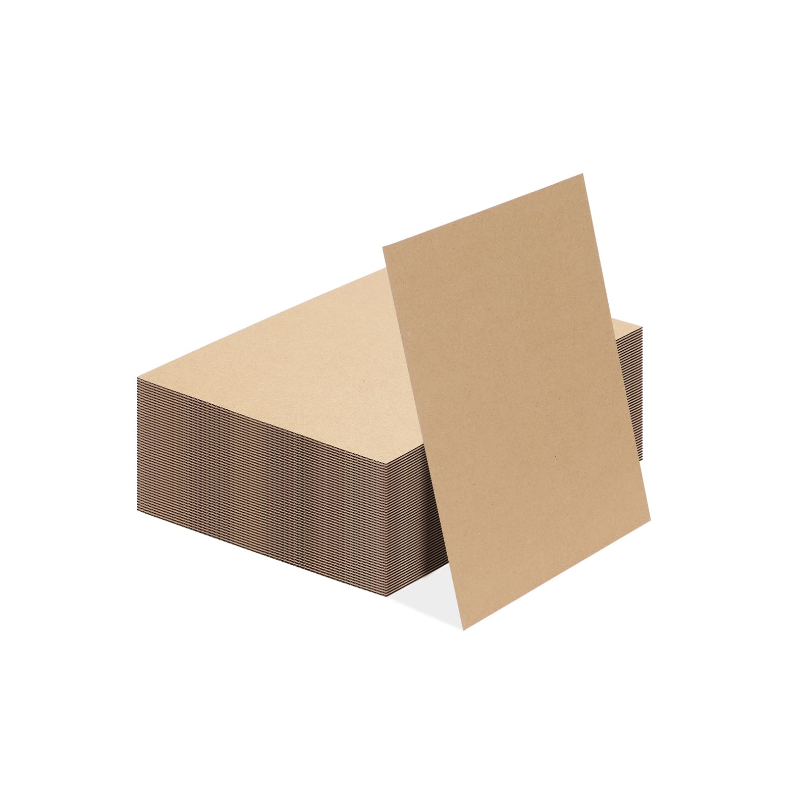 Calenzana 50 Pack 8.5x11 Inch Brown Corrugated Cardboard Sheets Flat Cardboard Sheets for Packing Mailing Dividers and DIY Crafts