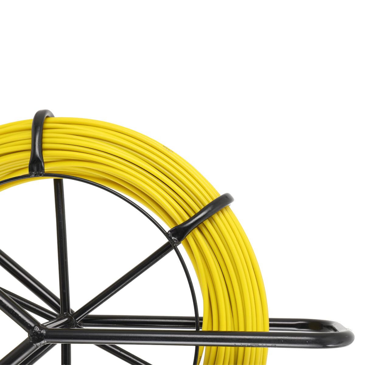 Fish Tape - Nastro in fibra di vetro da 1/4 di lunghezza 100 m, per cavi elettrici, con supporto per telaio in acciaio, 6 mm x 100 m