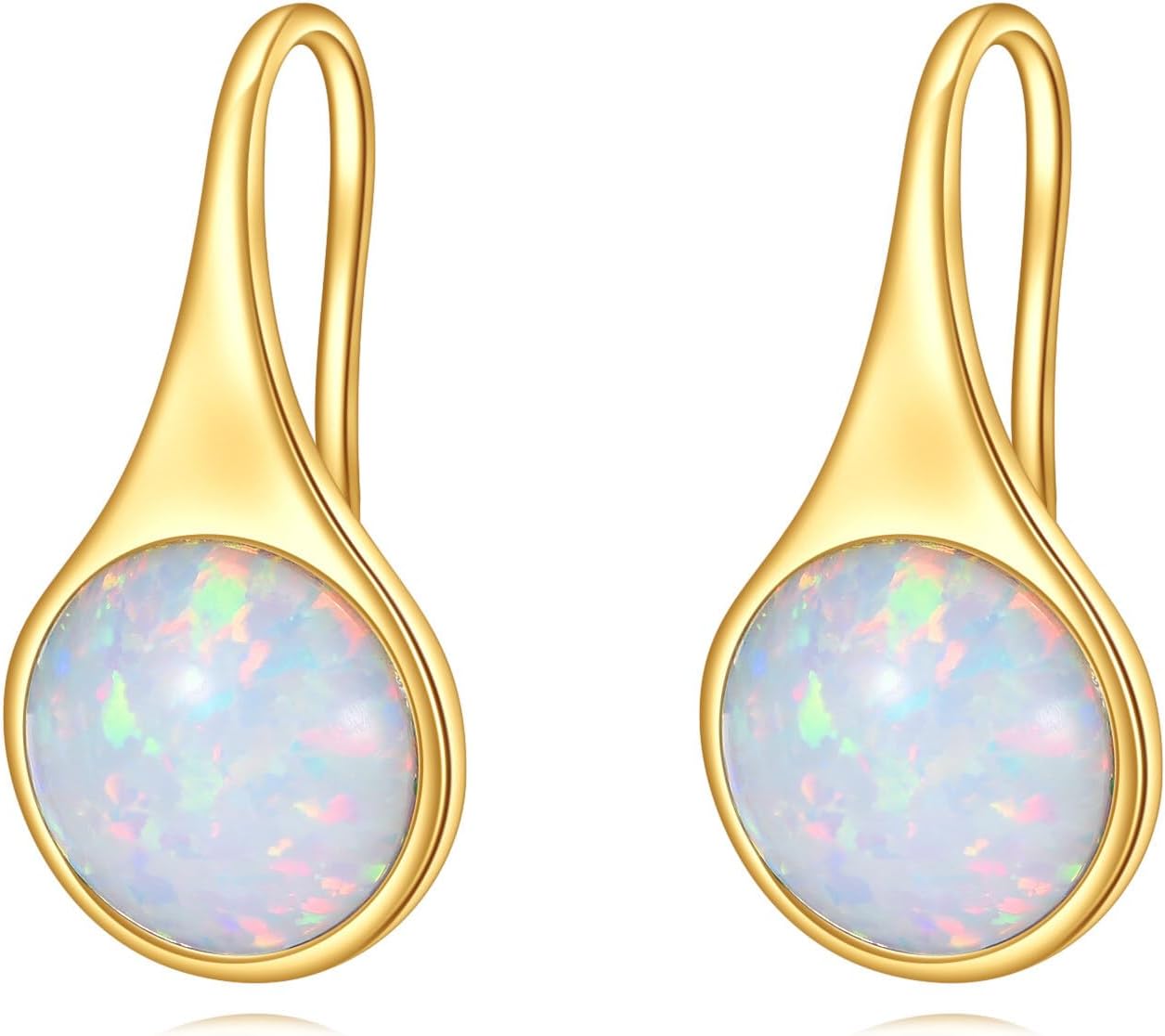 KECHO 14K Solid Gold Moon Star Earrings for Women Mustard Seed Mountains Cross Earrings Pearl Crystal Leverback Earring Jewelry Mothers Day Birthday Christmas Gifts for Women Friends