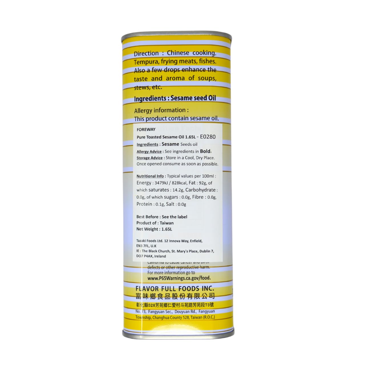 Aceite de sésamo Foreway 1,65L