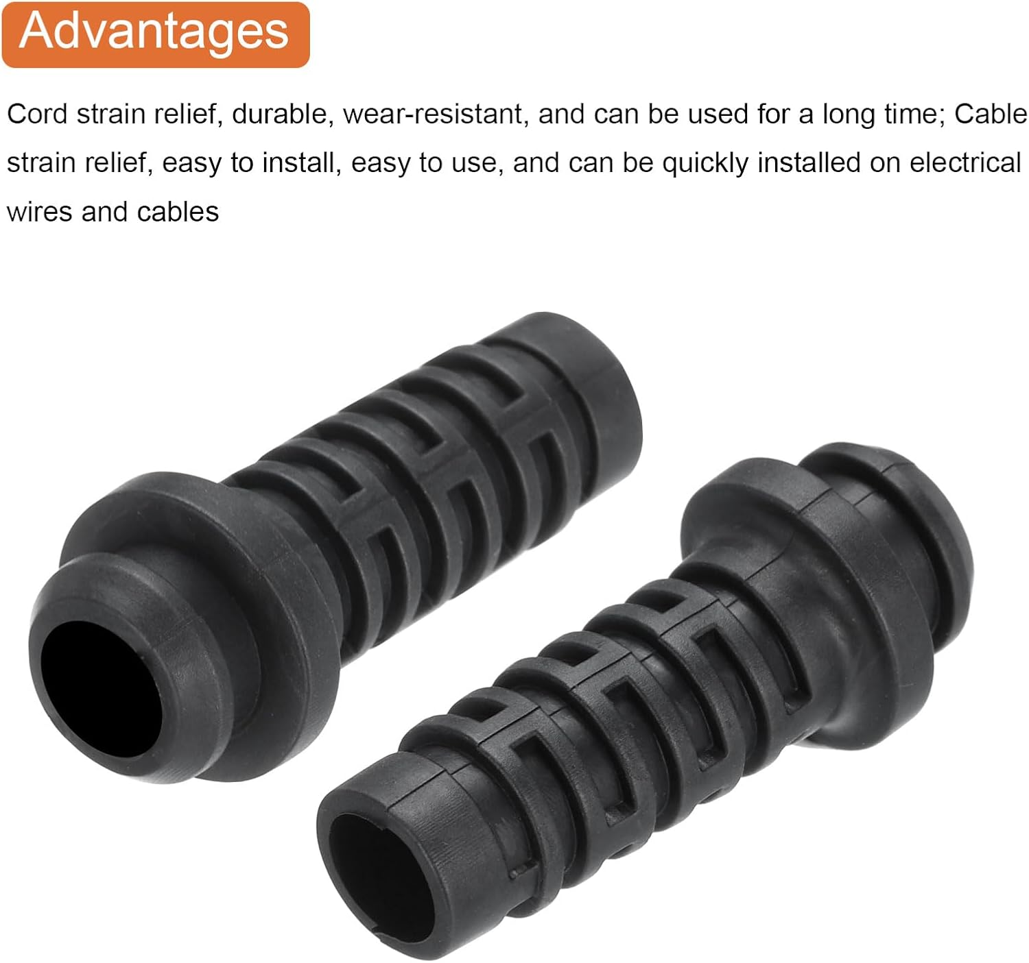 MECCANIXITY 30pcs 8mm Strain Relief Cord Connector Cable Bushing Boot Sleeve for Electric Cable Cord Insulation Protection