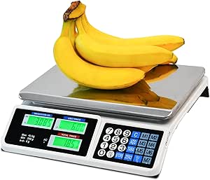 C-CHAIN 88LB Digital Price Scale Electronic Price Computing Scale LCD Digital Commercial Food Meat Weight Scale, Upgraded Version