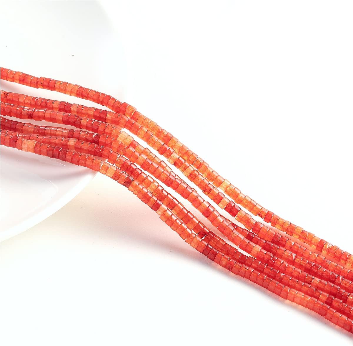 Natural Red Agate Stone Spacer Beads 4x2mm 38cm/str Flat Round Loose Semi Gemstone Caps for Making Bracelets Necklace - Image 4