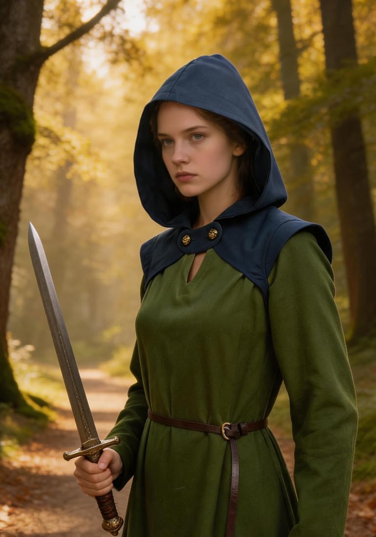 Medieval Hood Cowl Hat Renaissance Short Cape Vintage Cloak Ranger Cosplay Costume LARP