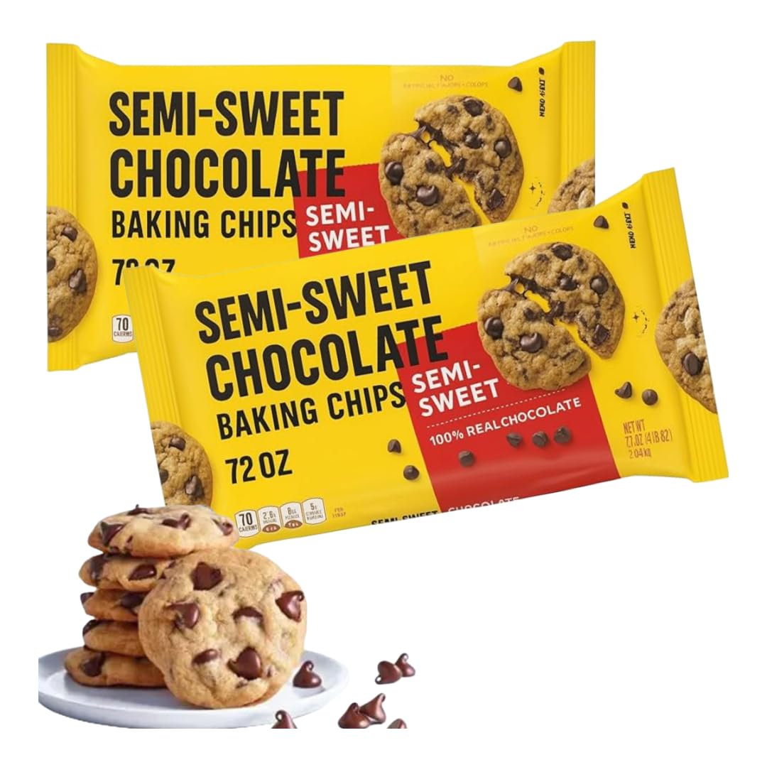 Semi-Sweet Chocolate Chips, 72 oz (2 Pack)