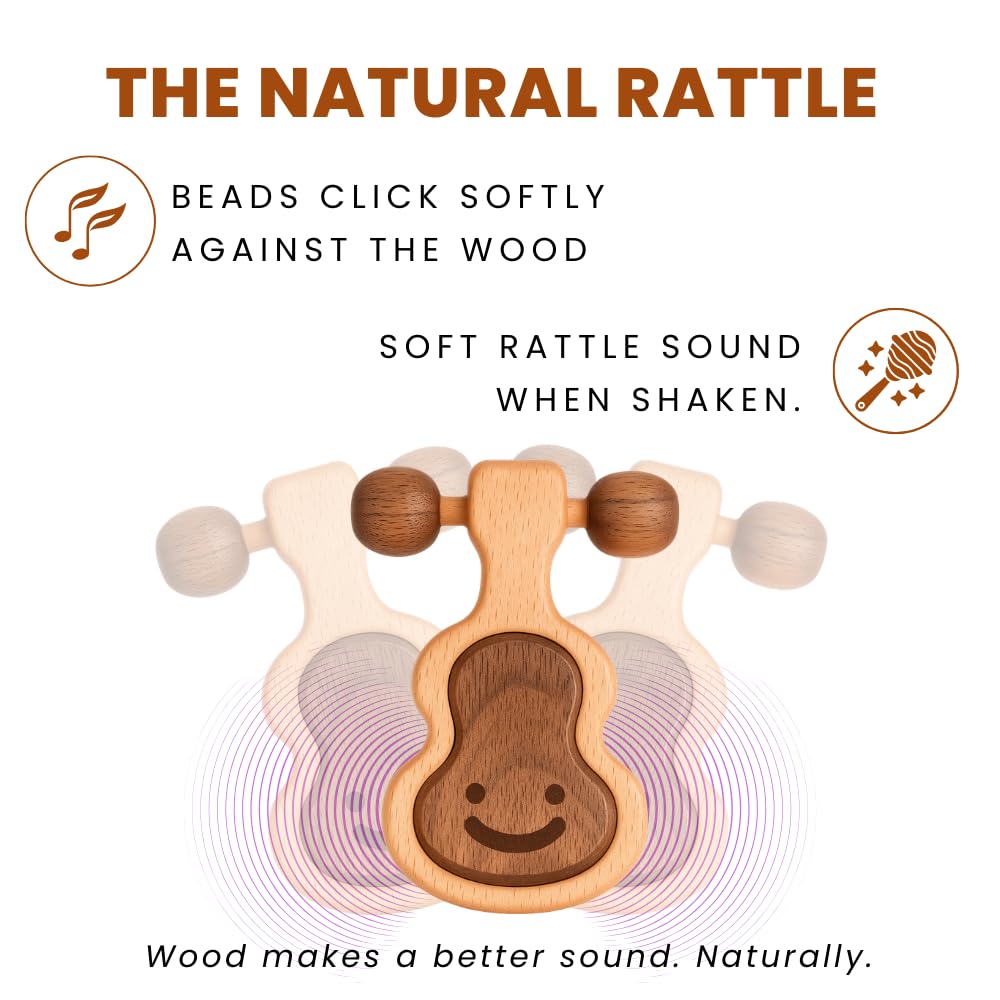 Wooden Montessori Baby Toys 0-6 6-12 Months Guitar image 6