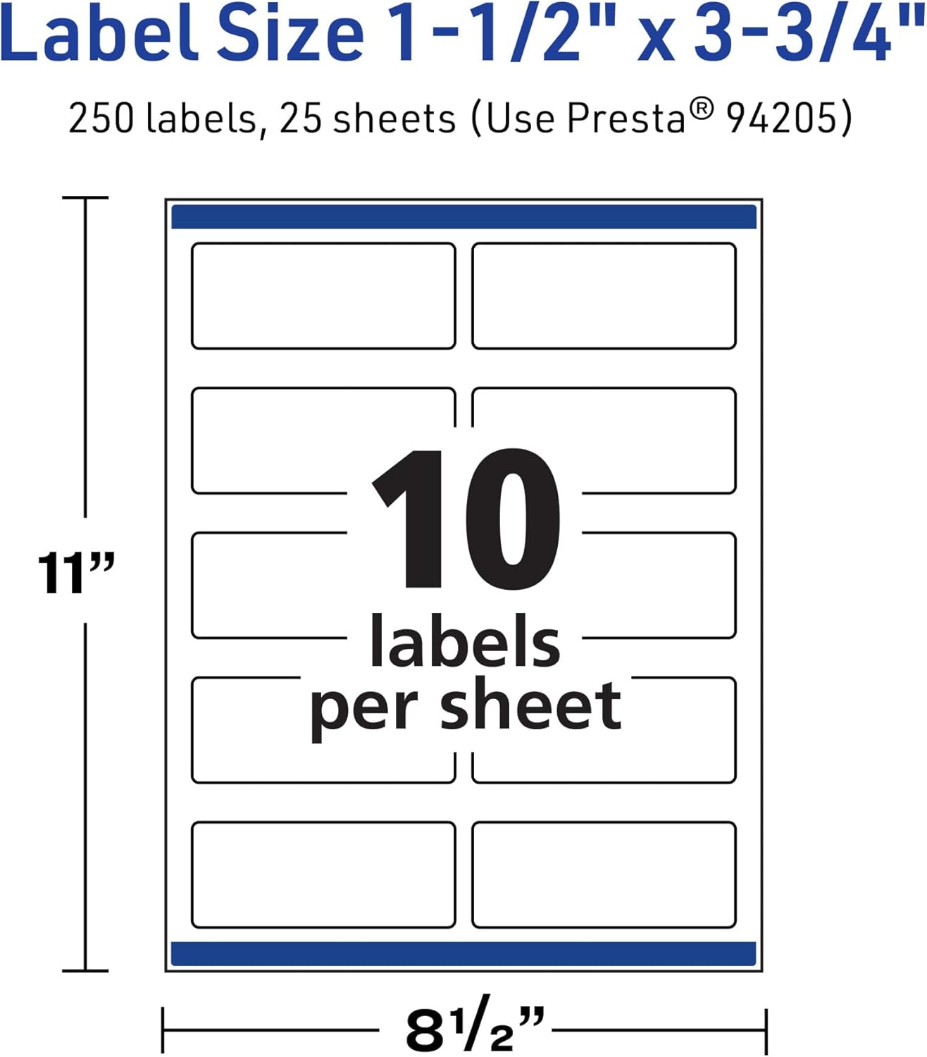 Avery TrueBlock Matte White Rectangle Labels, Sure Feed Technology, 1.5" x 3.75", 250 Matte White Labels, Print-to-The-Edge, Laser/Inkjet Printable, Great for Packaging and Product Merchandising
